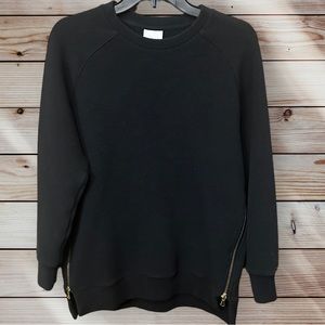 Varley Womens Top Small Black Manning Size Zip Sweater Ribbed